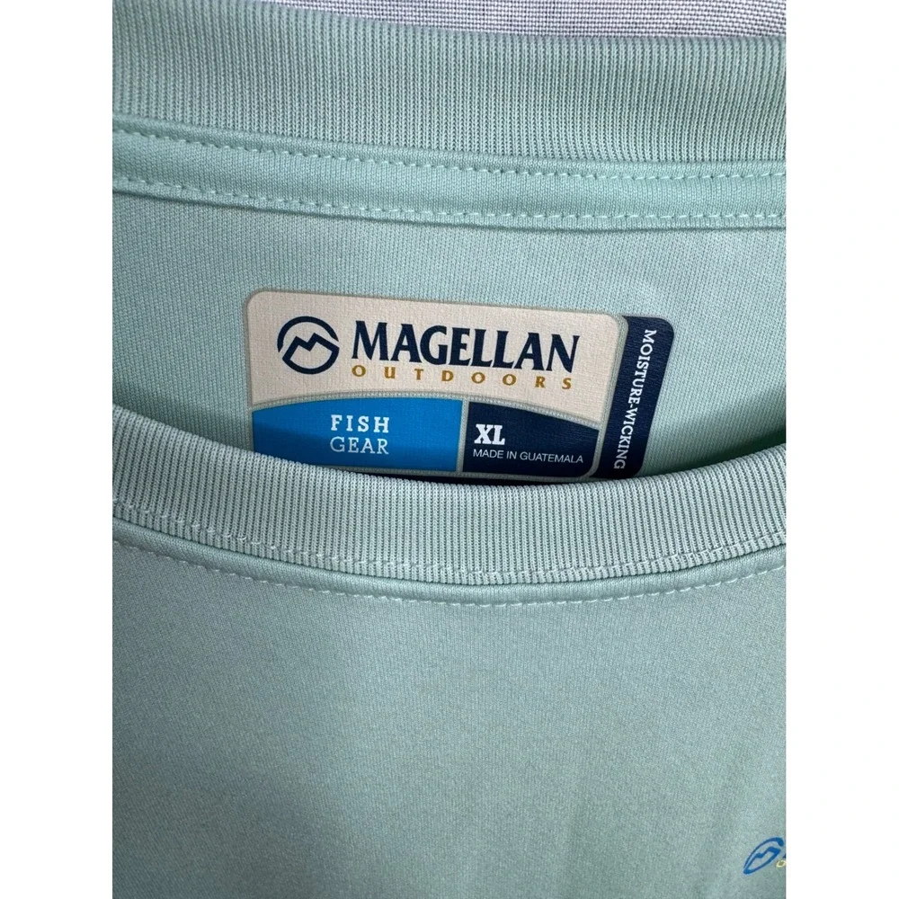 Magellan Outdoors Kids XL Fish Gear Long Sleeve Shark Graphic Shirt Green